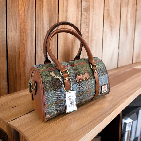 Harris Tweed Duffle Bag Chestnut Blue 8846