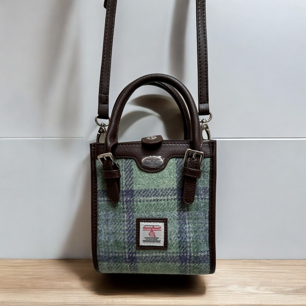 Harris Tweed Keltie Tall Mini Tote Bag Tartan Plus Tweed Ltd