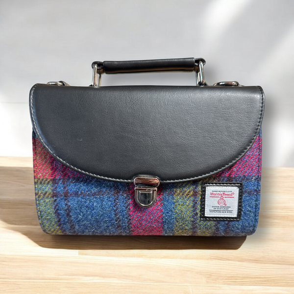 Harris Tweed Blue Pink Bag 