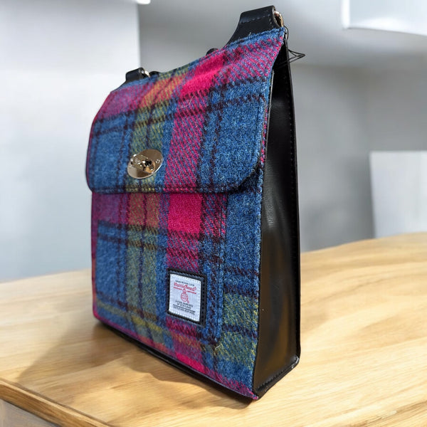 Harris Tweed Blue Pink Satchel