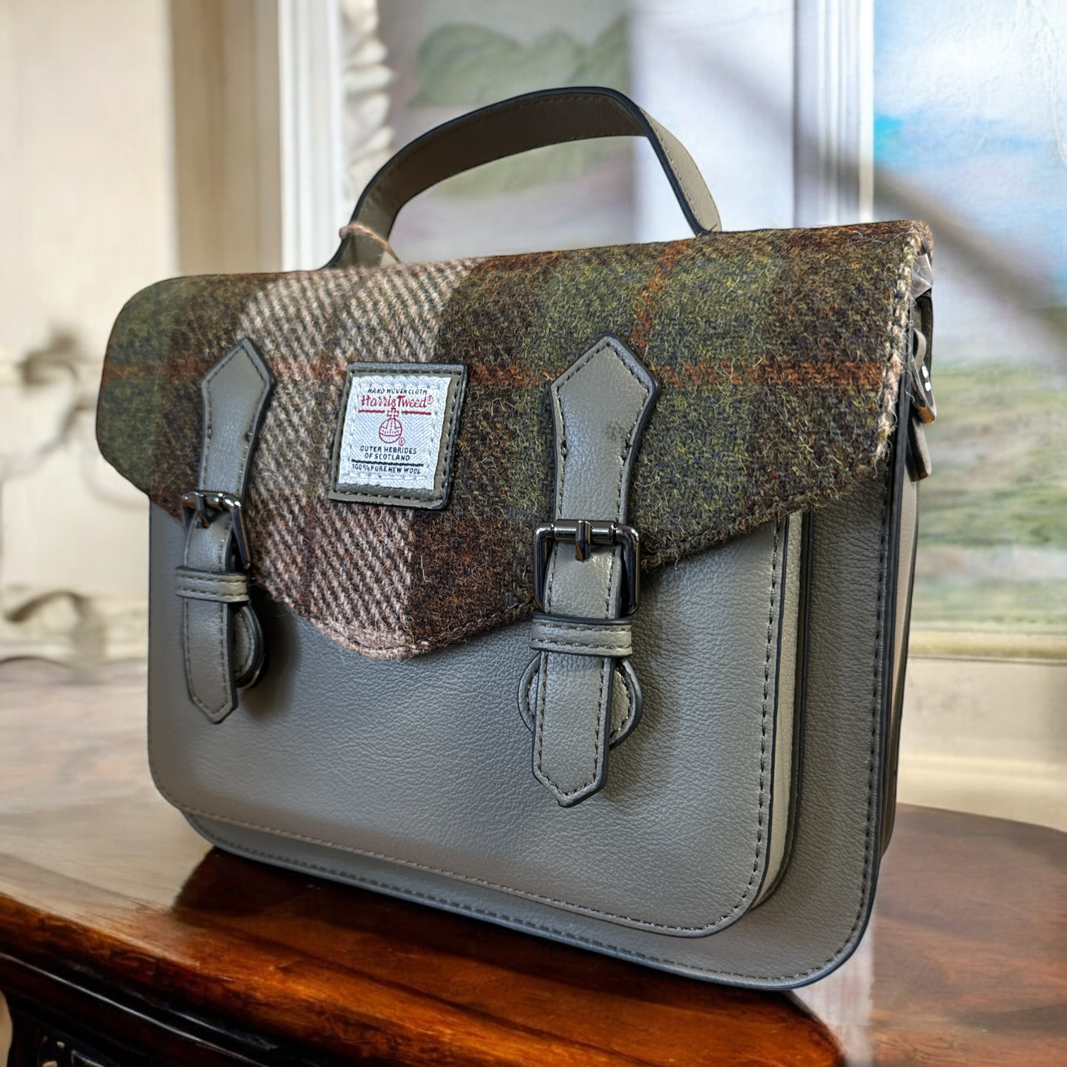 Harris Tweed Medium Calton Satchel Bag 2712 – Tartan Plus Tweed Ltd