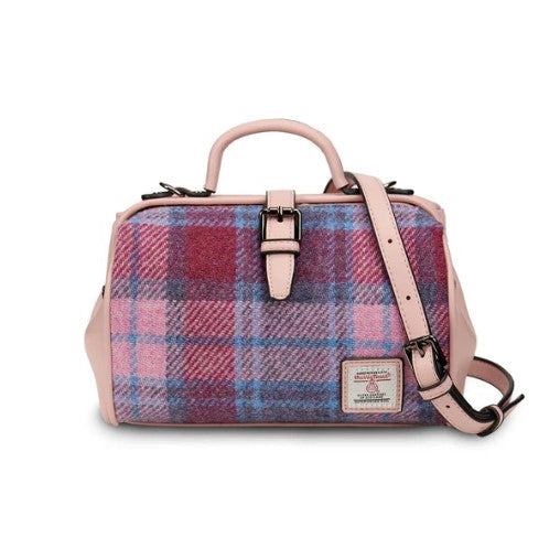 Harris Tweed Doctor Bag Pink Blue Tartan