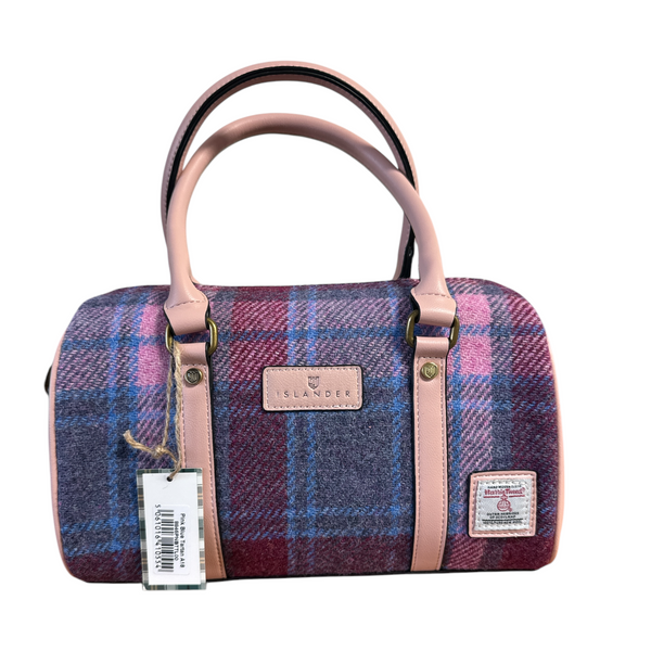 Harris Tweed Duffle Bag Pink and Blue 8846