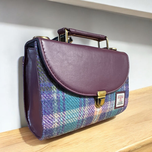 Harris Tweed Green Purple Bag 