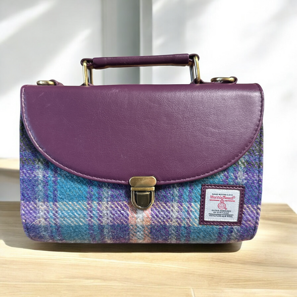 Harris Tweed Green Purple Mini Day Bag 