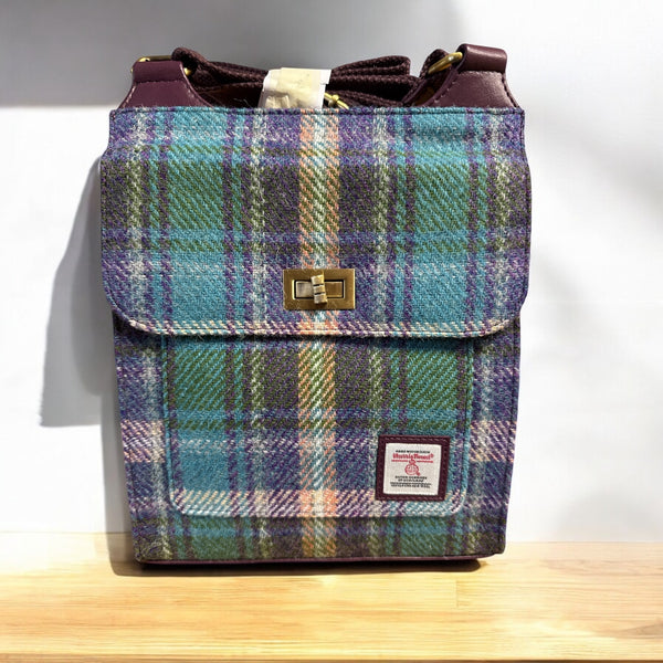 Harris Tweed Green Purple Satchel