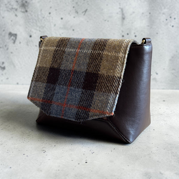 Harris Tweed Highland Messenger Bag Brown Blue