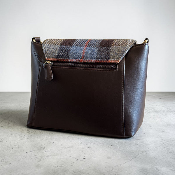 Harris Tweed Highland Messenger Bag Brown Blue