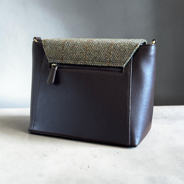 Harris Tweed Highland Messenger Bag Country Green