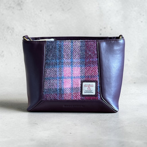 Harris Tweed Highland Messenger Bag Pink Pastel