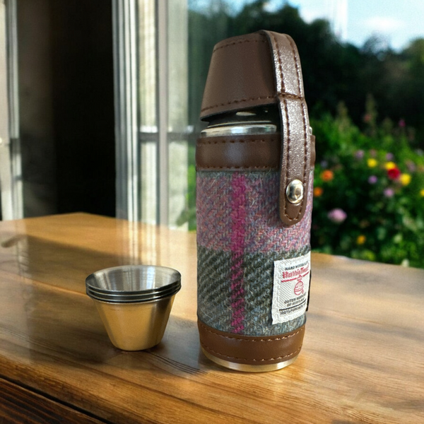 Harris Tweed Hunting Flask .