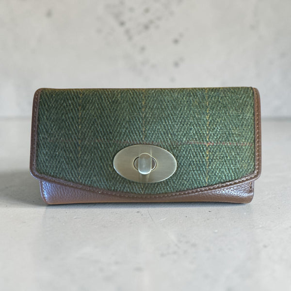 Harris Tweed Leather Large Lock Purse