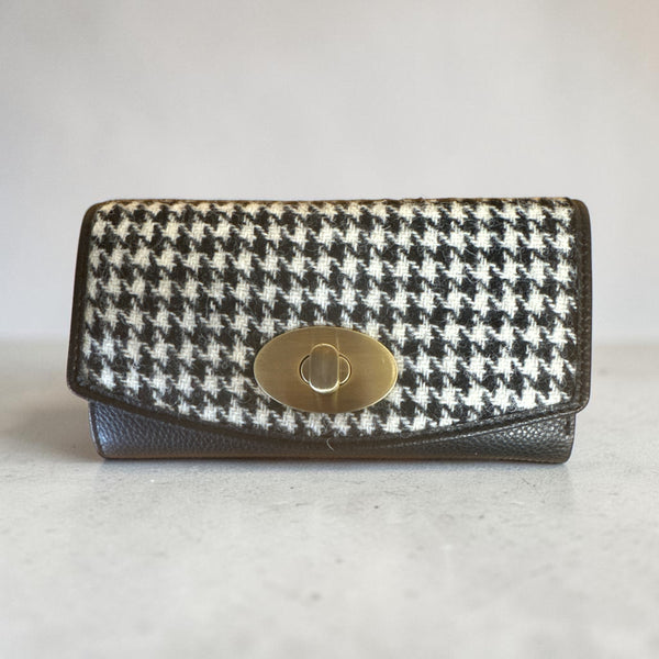 Harris Tweed Leather Large Lock Purse