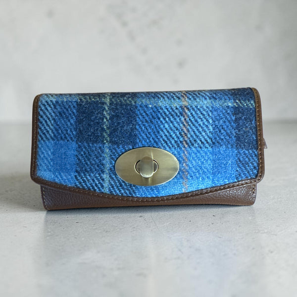 Harris Tweed Leather Large Lock Purse