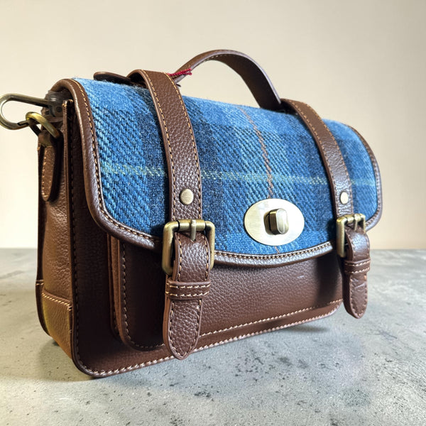 Harris Tweed Leather Medium Satchel Bag 