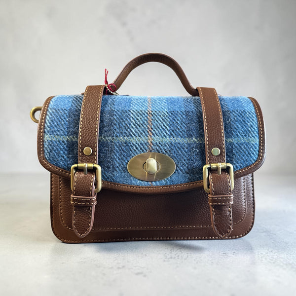 Harris Tweed Leather Medium Satchel Bag 