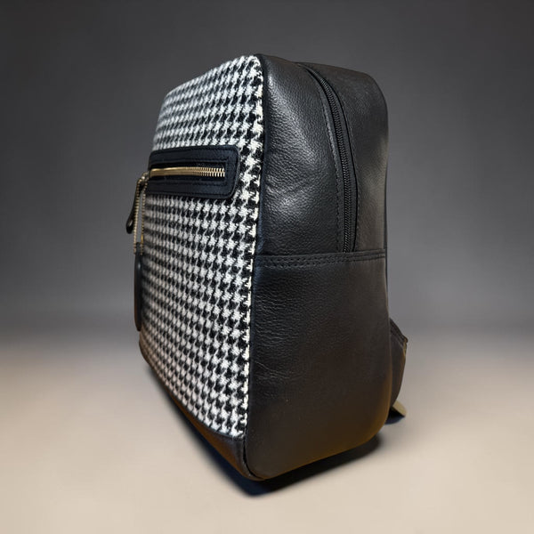 Harris Tweed Leather Multi Fuctional Backpack
