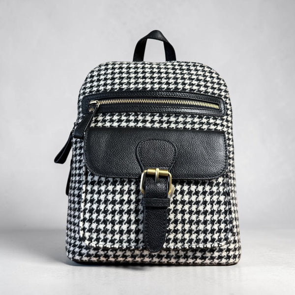 Harris Tweed Leather Multi Pocket Backpack