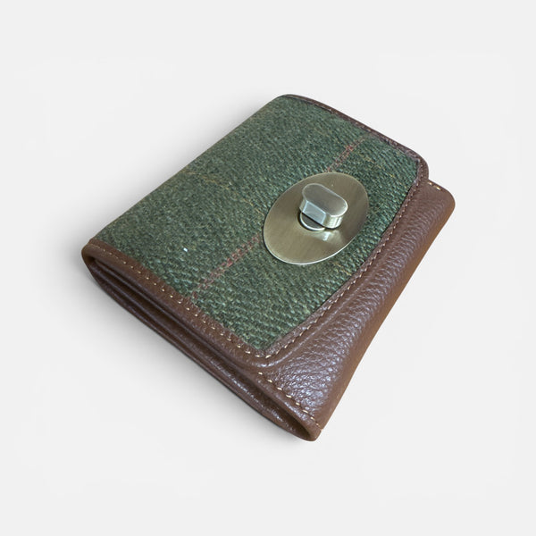 Harris Tweed Leather Small Lock Purse