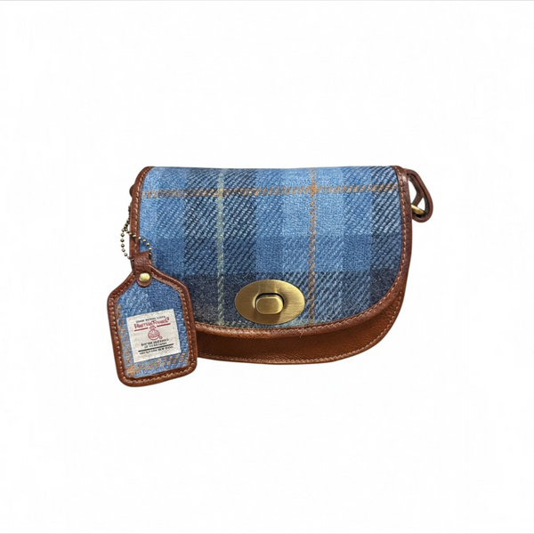 Harris Tweed Leather Small Saddle Bag TW-30