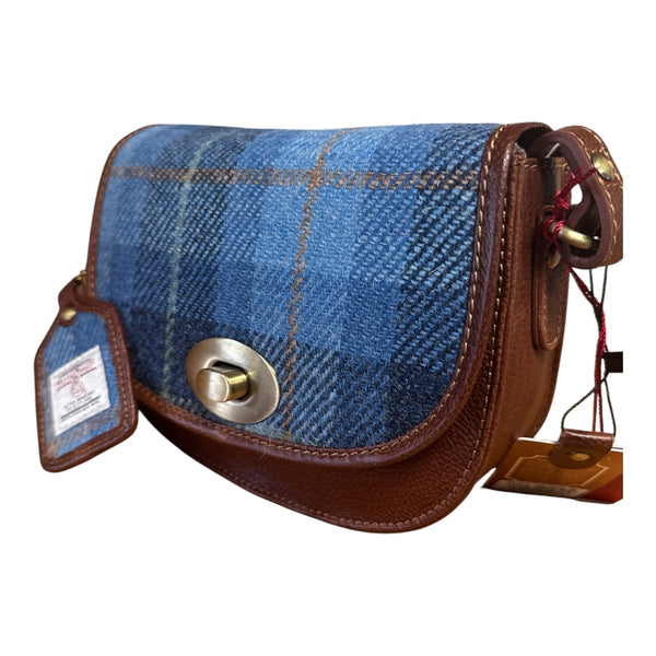 Harris Tweed Leather Small Saddle Bag TW-30