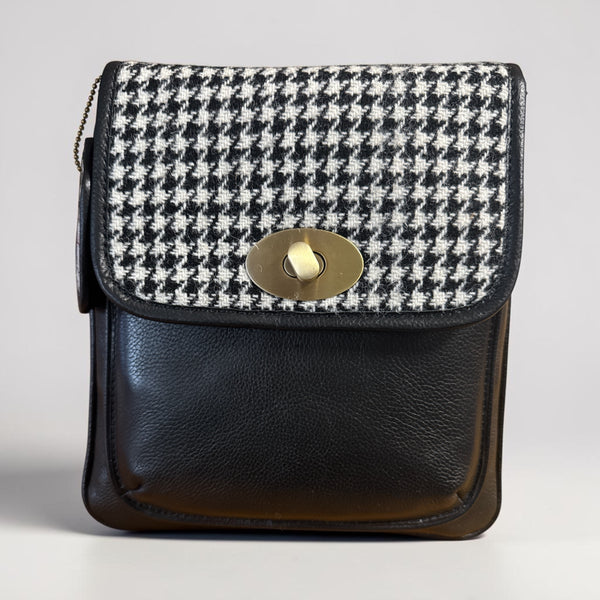 Harris Tweed Leather Turnlock Crossbody Bag 