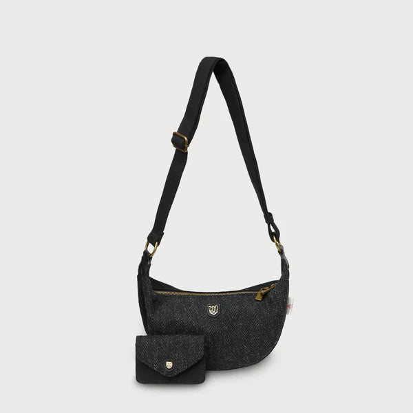 Harris Tweed Luna bag Black Herringbone