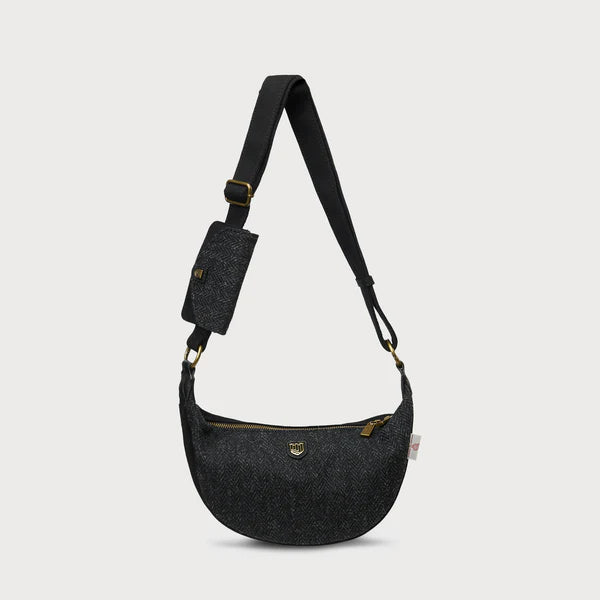 Harris Tweed Luna bag Black Herringbone