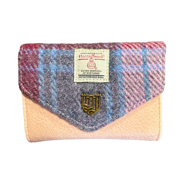 Harris Tweed Pink Blue Clasp Purse 