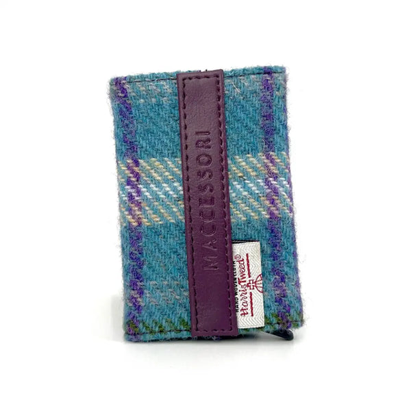 Harris Tweed Pop Up Card Holder Green Purple