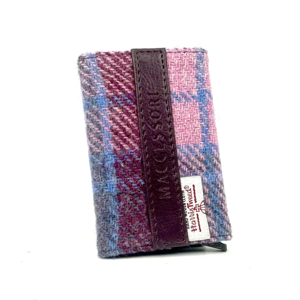 Harris Tweed Pop Up Card Holder Poink Pastel