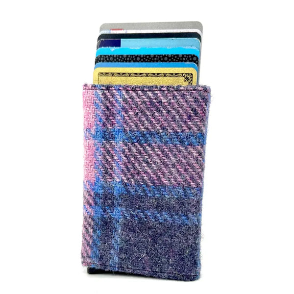 Harris Tweed Pop Up Card Holder Poink Pastel
