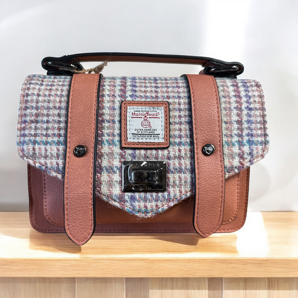 Harris Tweed Purple Pink mini Dogtooth Bag