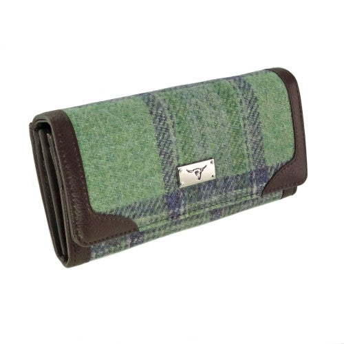 Harris Tweed Purse Faded Green Stewart 139