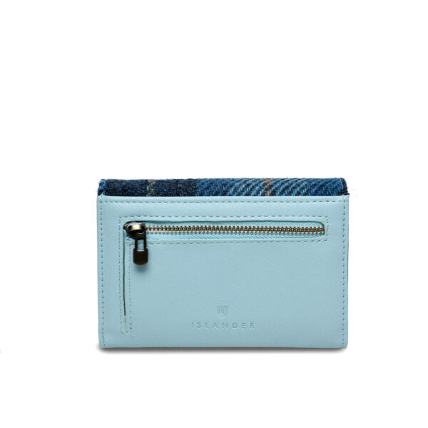 Harris Tweed Small ClaspPurse Blue .