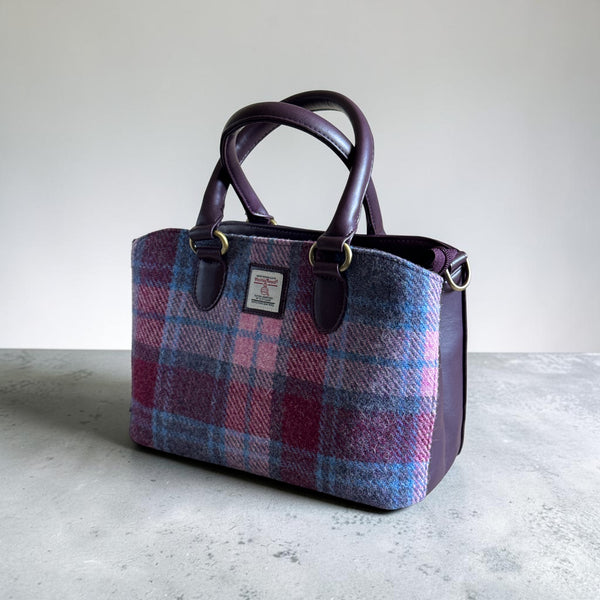 Harris Tweed Top Handle Bag Pastel Pink