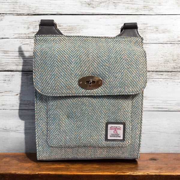 Harris Tweed Turquoise Herringbone Satchel