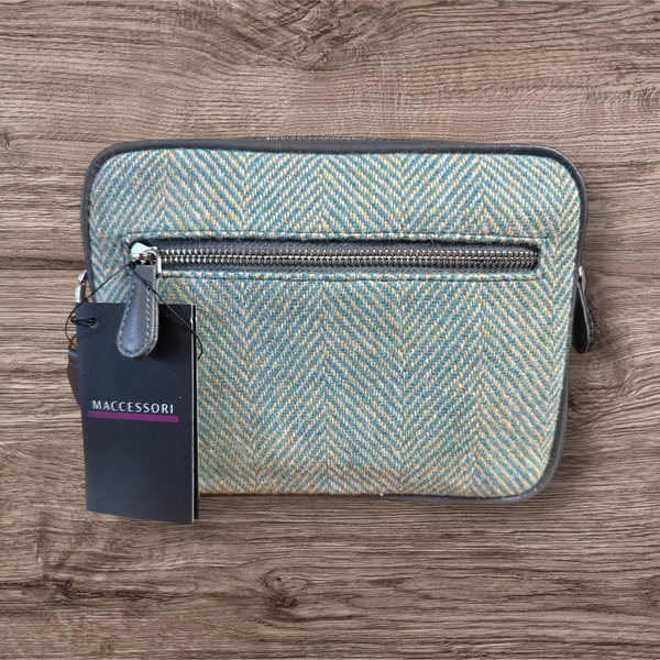 Harris Tweed Turquoise Herringbone camera Bag
