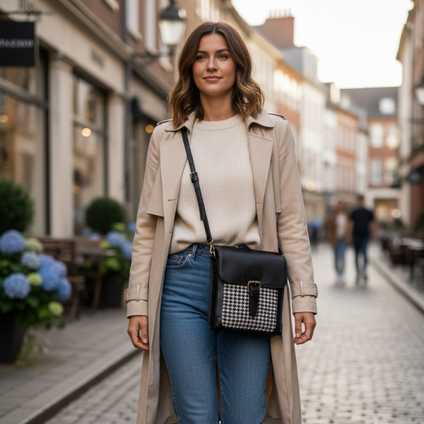 Harris Tweed leather Crossbody Bag 