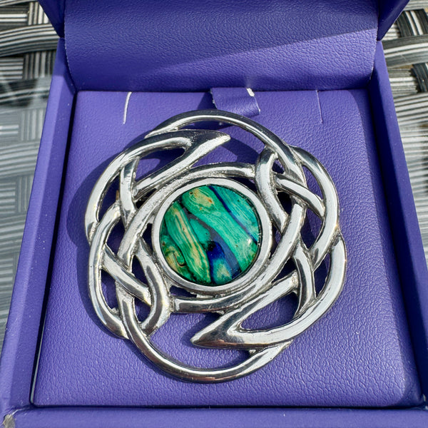 Heathergems_Celtic_Knot_Brooch_HB58_Green