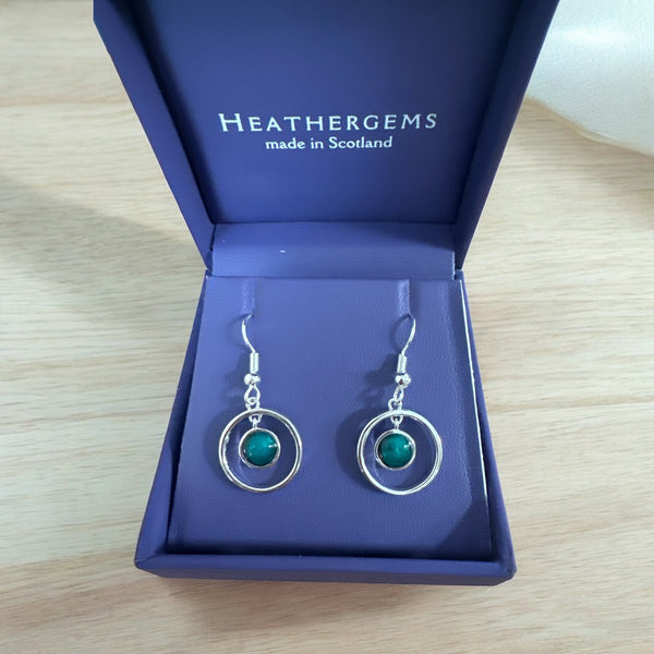 Heathergems Circle Earings Green.