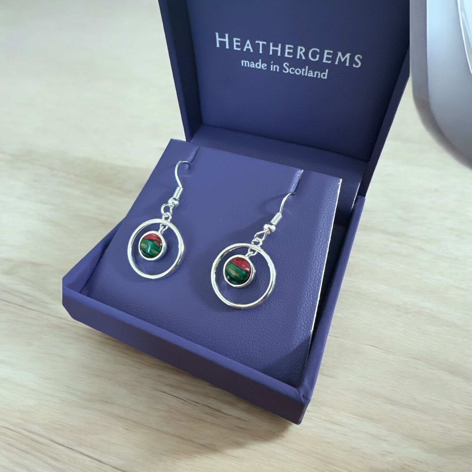 Heathergems Circle Earings Red