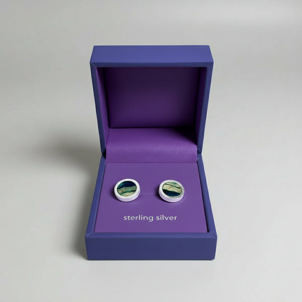 Heathergems Circle Satin Silver Earrings SE48