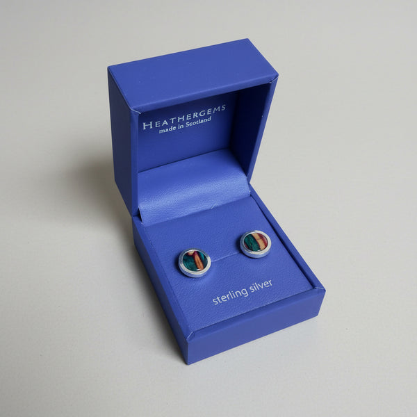 Heathergems Circle Satin Silver Earrings SE48