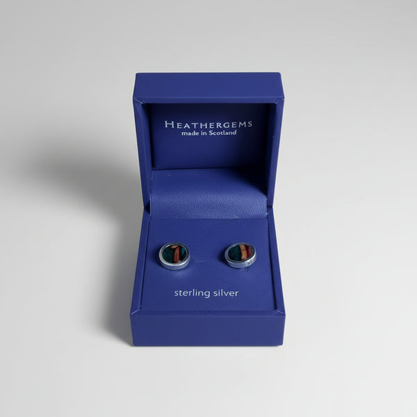 Heathergems Circle Satin Silver Earrings SE48