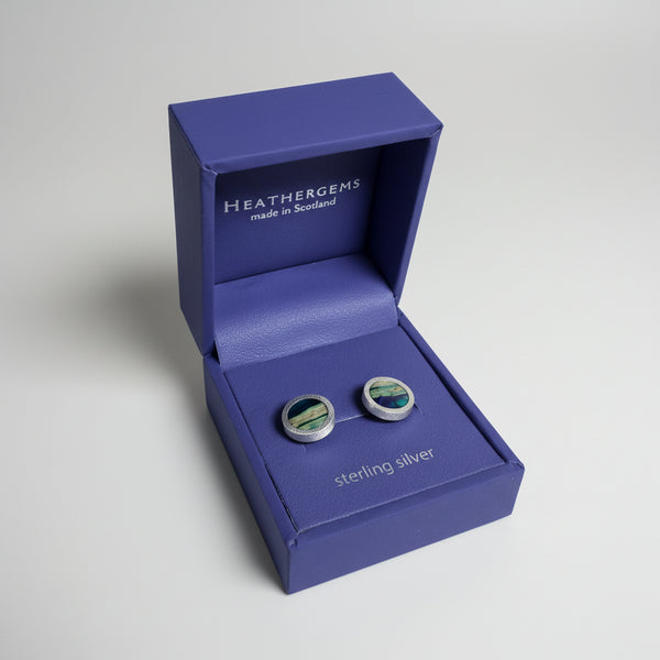 Heathergems Circle Satin Silver Earrings SE48