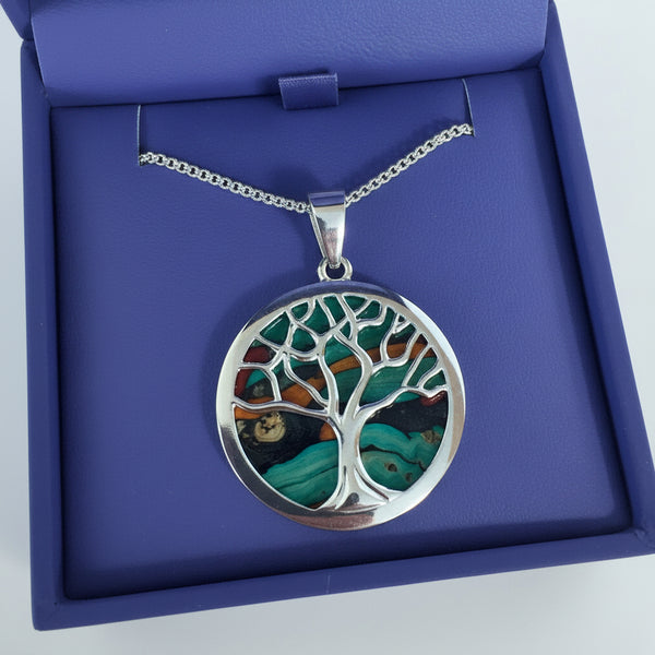 Heathergems Circle Tree of Life Silver Plated Pendant Necklace HP100