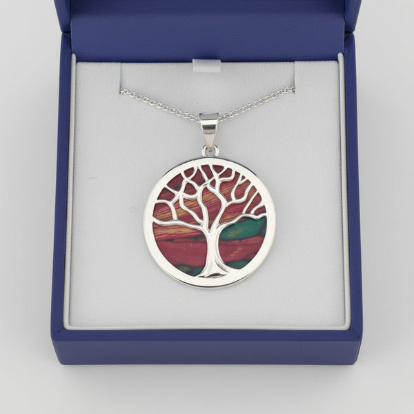 Heathergems Circle Tree of Life Silver Plated Pendant Necklace HP100