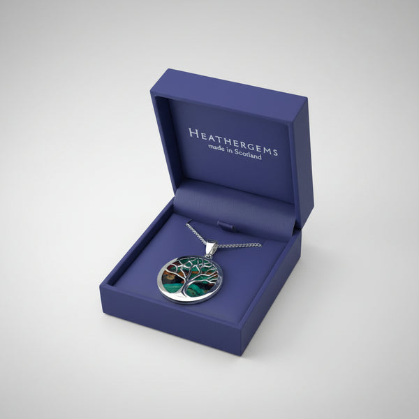 Heathergems Circle Tree of Life Silver Plated Pendant Necklace HP100