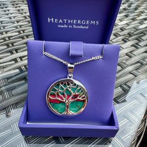 Heathergems Circle Tree of Life Silver Plated Pendant Necklace HP100